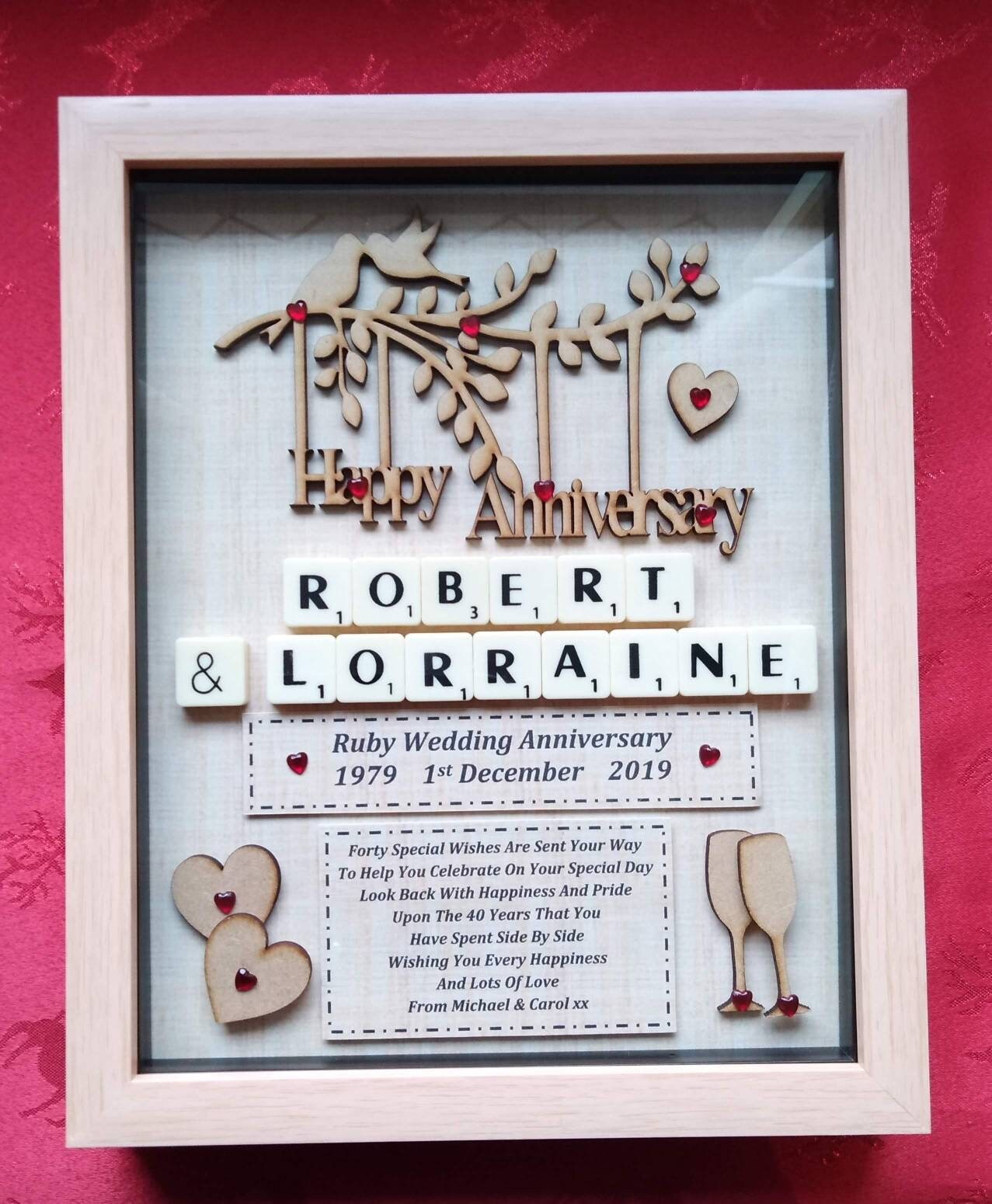 WEDDING ANNIVERSARY GIFT Box Frame Personalised Keepsake Etsy