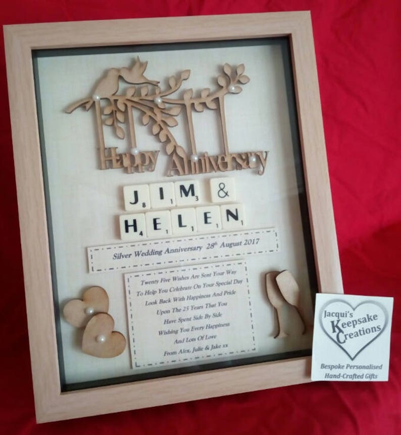WEDDING ANNIVERSARY GIFT Box Frame Personalised Keepsake Etsy