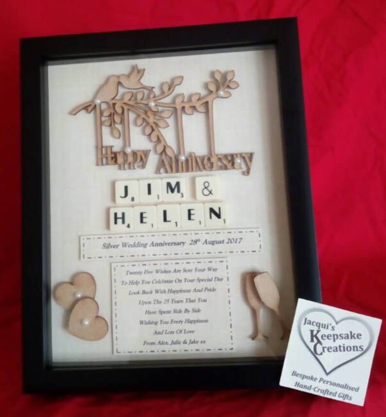 WEDDING ANNIVERSARY GIFT Box Frame Personalised Keepsake Etsy