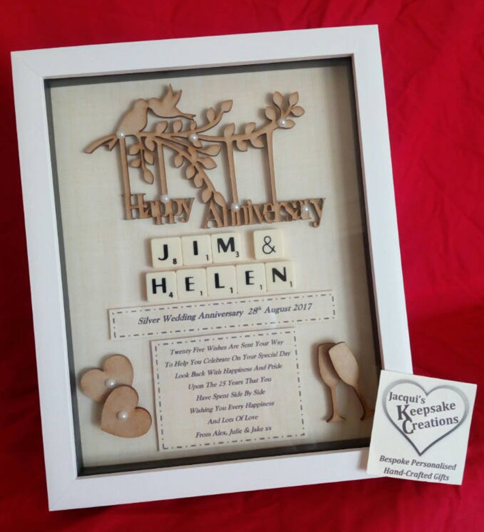 WEDDING ANNIVERSARY GIFT Box Frame Personalised Keepsake Etsy