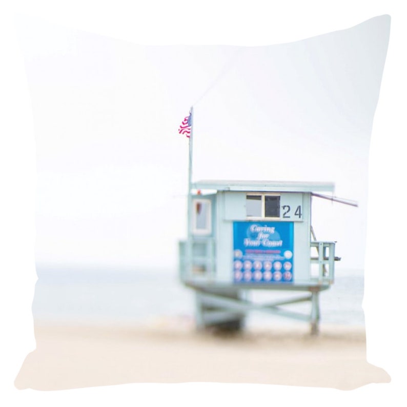 Summer Throw Pillows For Couch Lifeguard Stand California Beach Photography Beach House Decor