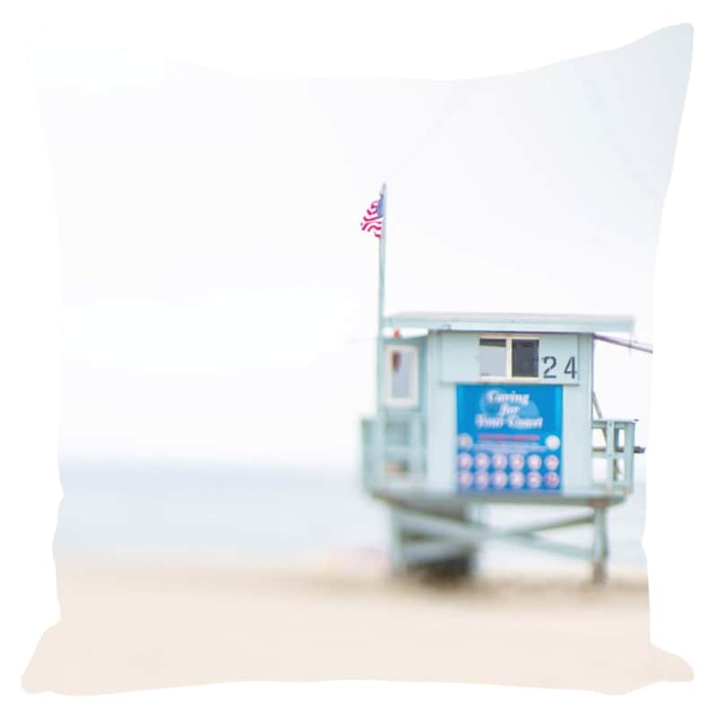 Summer Throw Pillows For Couch Lifeguard Stand California Beach Photography Beach House Decor