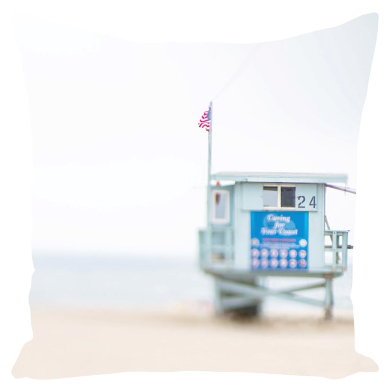 Summer Throw Pillows For Couch Lifeguard Stand California Beach Photography Beach House Decor