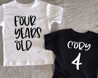 Camiseta de aniversário de 4 anos, Camiseta de aniversário para menino de 4 anos, Camiseta de aniversário para criança de 4 anos, Camiseta de presente de aniversário de 4 anos para meninos
