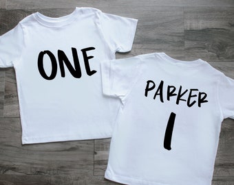 Camisetas de aniversário de 1 ano, camisetas de aniversário de um ano para meninos, camisetas de aniversário de 1 ano para bebês, camiseta de aniversário de 1 ano para meninos