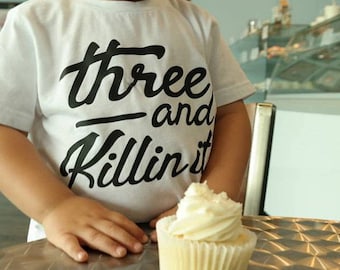 3rd Birthday Shirt Boy, 3 year old Birthday Shirts, Boys third birthday, three and Killin It, Fast Shipping, Third Birthday Party Shirt