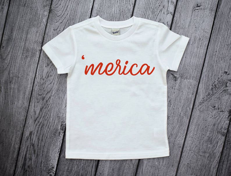 Chemise Merica, chemise 4 juillet, chemise pour tout-petit 4 juillet, chemise garçon 4 juillet, Merica, chemise 4 juillet, t-shirt Merica, chemise patriotique image 1