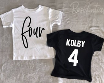 Camiseta de aniversário de 4 anos para menino, camiseta de aniversário para criança de 4 anos, fotos de aniversário de meninos com camiseta de quatro anos, camisetas de aniversário para meninos, presentes de aniversário para crianças de quatro anos