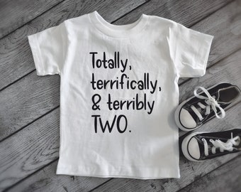 Chemises pour 2e anniversaire, chemises pour anniversaire de deux ans, t-shirts pour deuxième anniversaire, chemises pour enfants de 2 ans