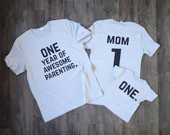 1st Birthday Shirt set, 1st birthday family shirts, mom and dad matching birthday shirts, one year old birthday shirts first birthday shirts