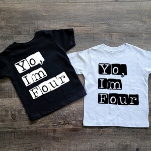 Yo ich bin vier Jungs 4. Geburtstag Shirt für 4 jährige Geburtstags Bilder, vierter Geburtstag Party Shirt, 4 Jahre altes Shirt