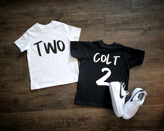 2nd Birthday shirts for boys, two year old boys birthday shirt, second birthday t-shirts, boys birthday shirt 2