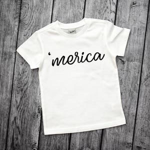 Chemise Merica, chemise 4 juillet, chemise pour tout-petit 4 juillet, chemise garçon 4 juillet, Merica, chemise 4 juillet, t-shirt Merica, chemise patriotique image 2