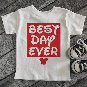 Chemises Disney pour garçons, chemise Disney Best Day Ever pour garçons, chemises Premier voyage Disney pour garçons pour Disney, chemises Magic Kingdom, chemises Disney pour enfants