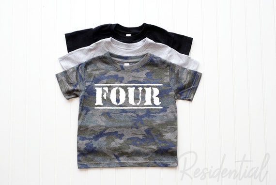 4 Year Old Birthday Boy Shirts, Four Army 4th Birthday Shirts, Fourth Birthday Boy Shirt, Military Kid  birthday Party Boy birthday