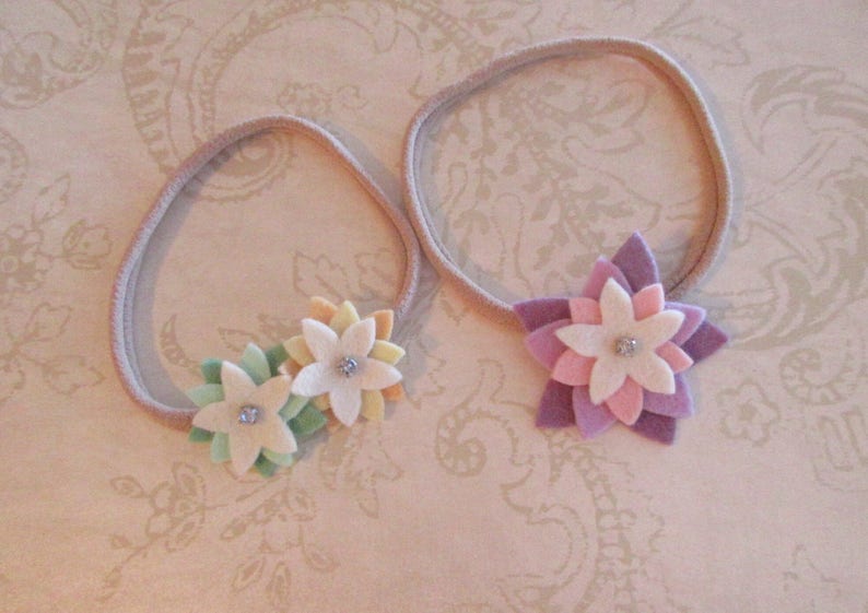 Organic Ombre Pastel Felt Sparkle Star Flower