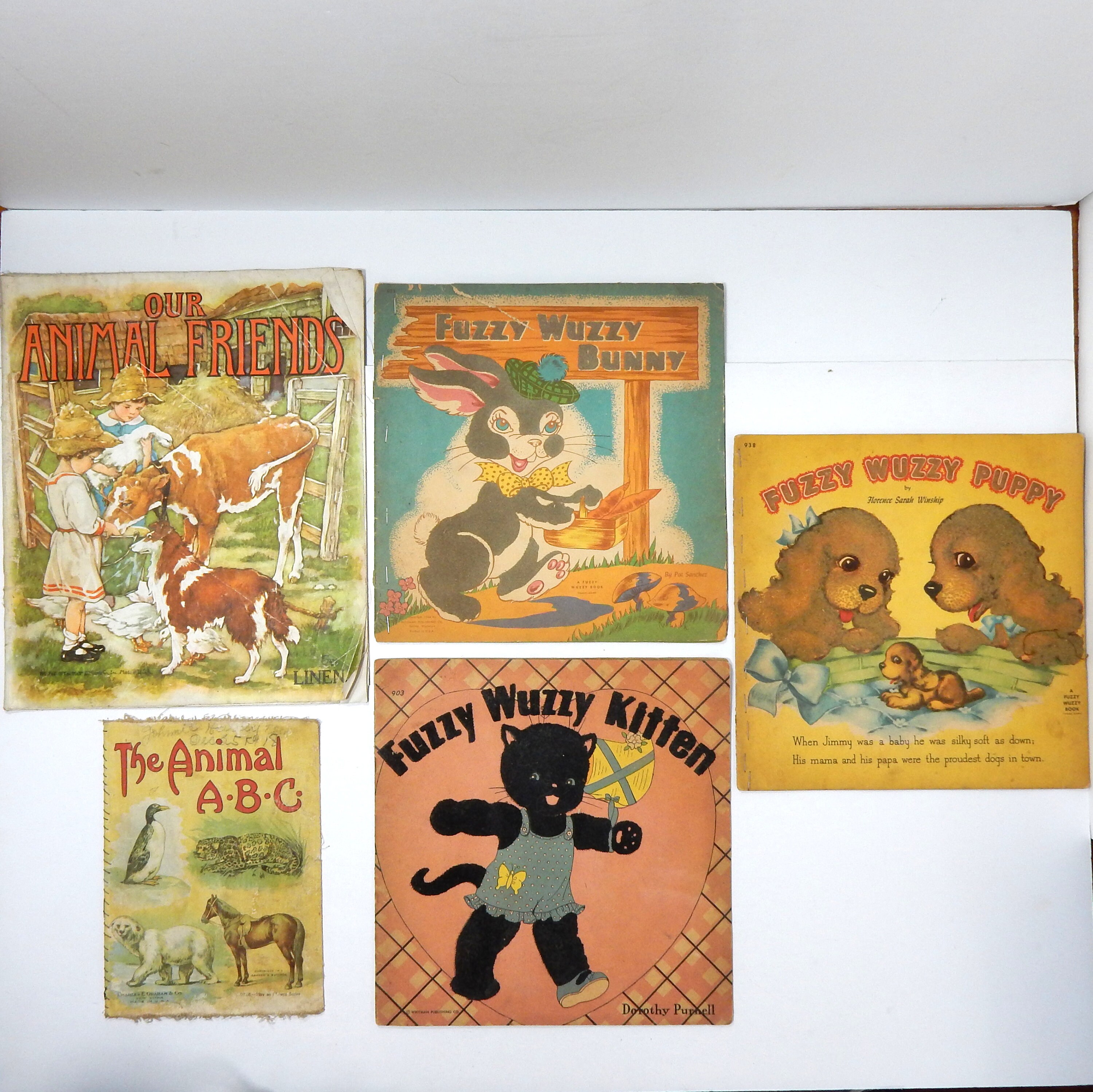 Vintage Animal Themed Children’s Picture Book Lot of 5 With 2 Printed ...