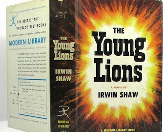 First Modern Library Edition Young Lions Irwin Shaw Ml 112.3 Vintage 1958 In Dust Jacket Hardcover World War II American Classic Novel