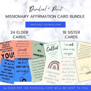 Elder and Sister Missionary Affirmation Cards Bundle | Best Missionary Gift | Positive Affirmation Cards | Scripture and Affirmation |