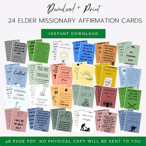 Elder Missionary Affirmation Cards | Quotes and Scriptures for Missionaries | Missionary Gift | Positive Affirmation Cards Printable |