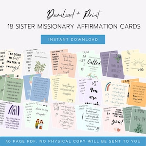 Schwester Missionar Affirmation Karten zum Ausdrucken | Motivierende Zitate und Schriften für Missionare | Missionars Geschenk | Christian |