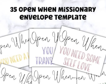 Open When Envelopes for LDS Missionaries | Missionary Gift Idea | Latter Day Saint Missionary Open When Envelopes | Digital Open When Cards