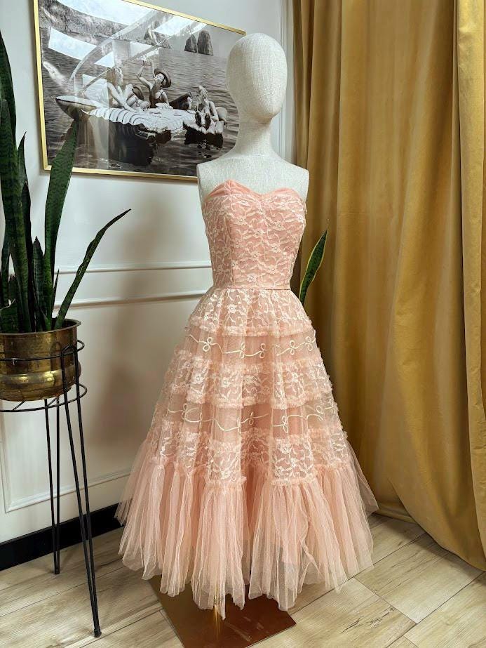navy blue dress for baby girl Vintage Party Dress,90s Prom Dress – daisystyledress main image 1