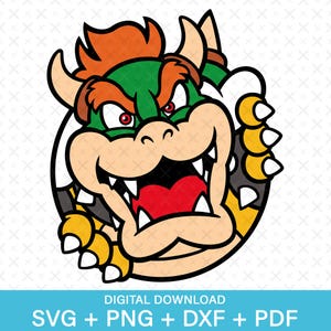 クッパマリオカットファイル、レイヤードゲーマーダウンロード（SVG、PNG、DXF、PDF）Silhouette Cricutレーザーカットファイル