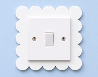 Scallop Edge 3D Printed Decorative Light Switch Surround | Bedroom & Nursery Light Switch Cover | Baby and Kids Room Decor