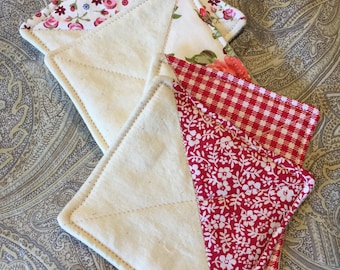 Set of 4 Quilted "Half-Triangle" Coasters