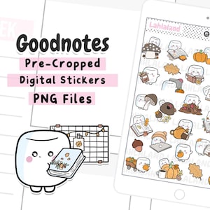 Fall Goodnotes Stickers, Autumn Stickers, Goodnotes Stickers, Digital Planner Stickers, Goodnotes File, Character Stickers
