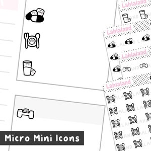 Daily Habits Micro Mini Icons, Digital Stickers, Goodnotes Stickers, Planning Stickers, Printable Planner Stickers, Pre-cropped