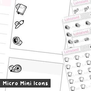 Stationery Micro Mini Icons, Digital Stickers, Goodnotes Stickers ...
