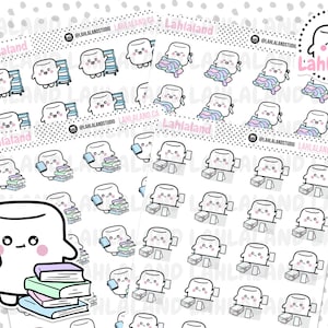 Pegatinas digitales para organizar, pegatinas de limpieza, pegatinas imprimibles, pegatinas precortadas, pegatinas de Goodnotes, pegatinas de personajes, pegatinas PNG