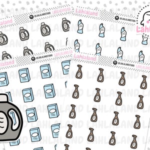 Cleaning Digital Stickers, Cleaning Stickers, Chores Printable Stickers, Pre-cropped, Goodnotes Stickers, Character Stickers, PNG Stickers