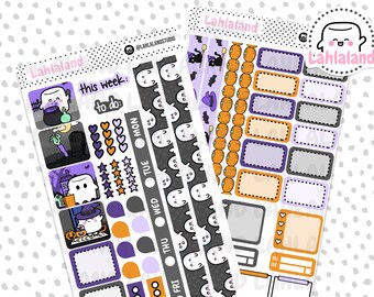 Printable Hobonichi Weeks Weekly Kit - Spooky | Hobonichi Weeks | Printable Planner Stickers