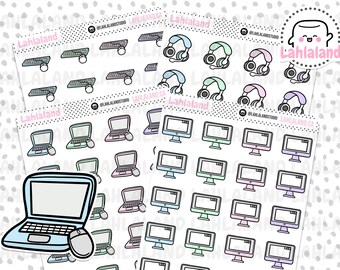 Digitale computerstickers, computerstickers, computerafdrukbare stickers, vooraf bijgesneden, Goodnotes-stickers, personagestickers, png-stickers