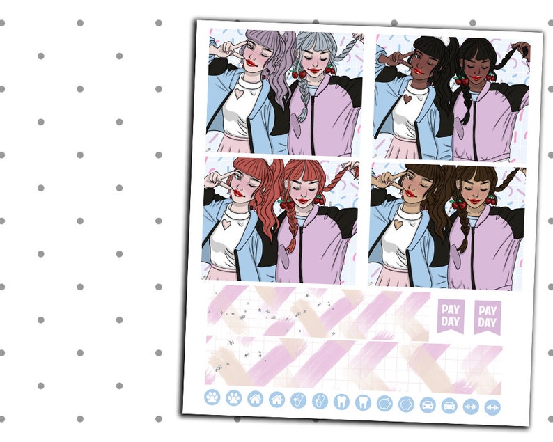 Bff's Printable Planner Stickers for Classic Happy - Etsy Canada