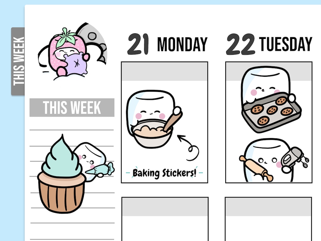 Baking Digital Stickers, Bakery Stickers, Baking Printable Stickers ...