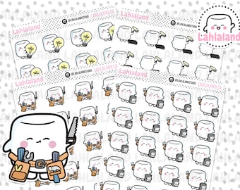 Home DIY Digital Stickers, Renovation Stickers, Printable Stickers, Pre-cropped, Goodnotes Stickers, Character Stickers, PNG Stickers