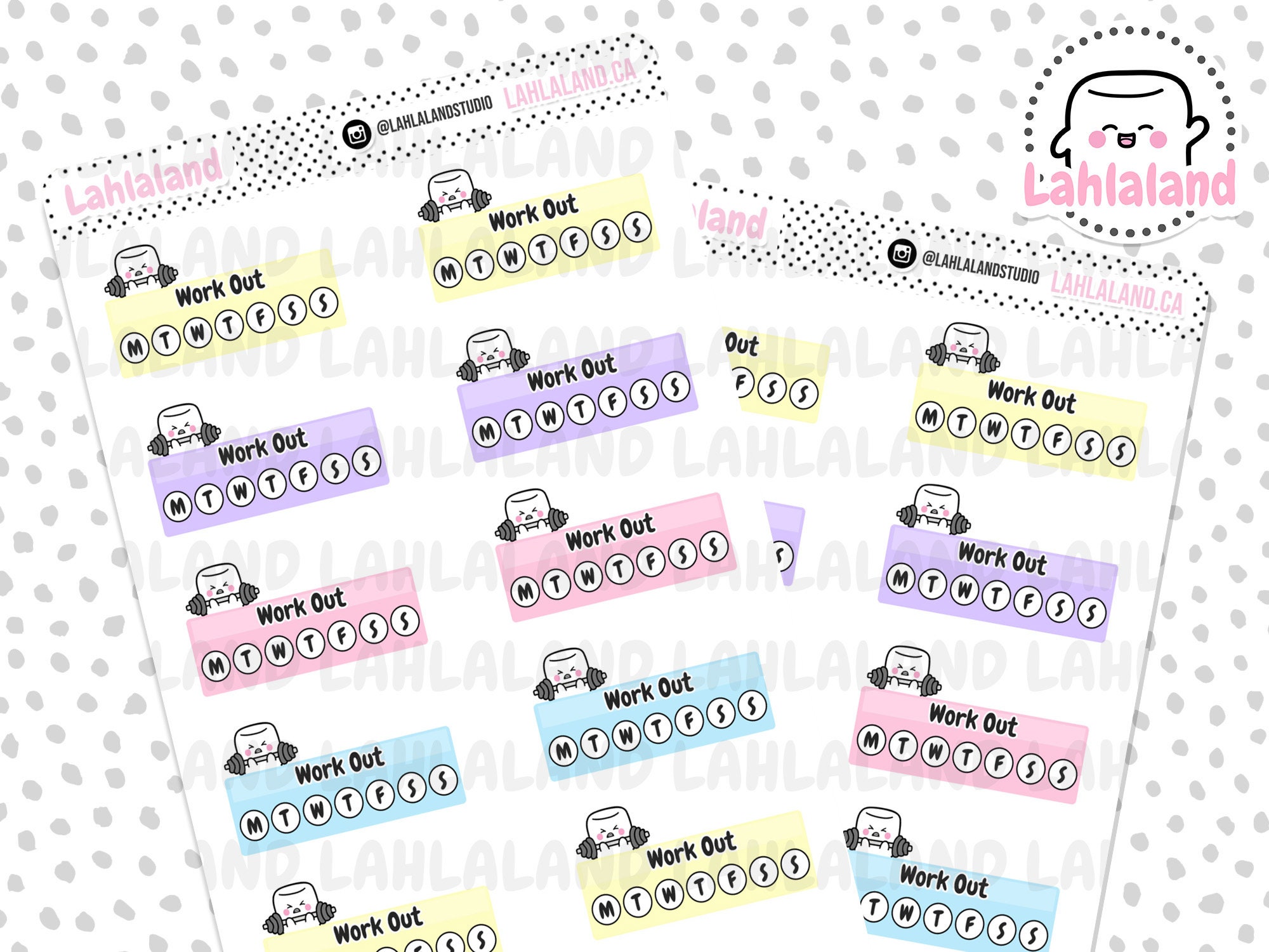 work out habit trackers printable planner stickers fitness etsy