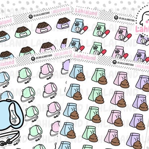 Dog Care Digital Stickers, Dog Care Stickers, Printable Stickers, Pre-cropped, Goodnotes Stickers, Character Stickers, PNG Stickers