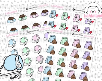 Dog Care Digital Stickers, Dog Care Stickers, Printable Stickers, Pre-cropped, Goodnotes Stickers, Character Stickers, PNG Stickers