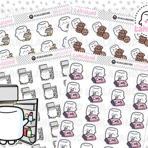 Snack Digital Stickers, Snack Stickers, Printable Stickers, Pre-cropped, Goodnotes Stickers, Character Stickers, PNG Stickers