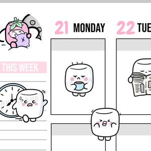Monday Digital Stickers, Late Stickers, Printable Stickers, Pre-cropped, Goodnotes Stickers, Character Stickers, PNG Stickers