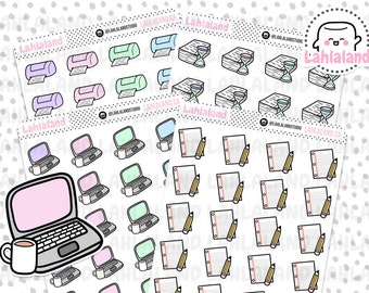 Work Digital Stickers, Work Stickers, Printable Stickers, Pre-cropped, Goodnotes Stickers, Icon Stickers, PNG Stickers