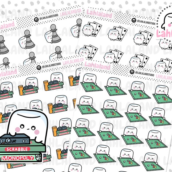 Board Game Digital Stickers, Board Games Stickers, Printable Stickers, Pre-cropped, Goodnotes Stickers, Character Stickers, PNG Stickers