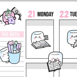 Planning Digital Stickers, Planning Stickers, Planning Printable Stickers, Pre-cropped, Goodnotes Stickers, Character Stickers, PNG Stickers