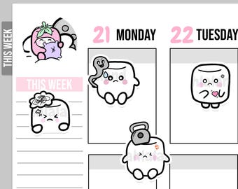 Anxiety Digital Stickers, Anxiety Stickers, Anxious Printable Stickers, Pre-cropped, Goodnotes Stickers, Character Stickers, PNG Stickers