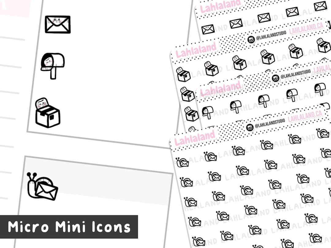 Happy Mail Micro Mini Icons, Digital Stickers, Goodnotes Stickers ...